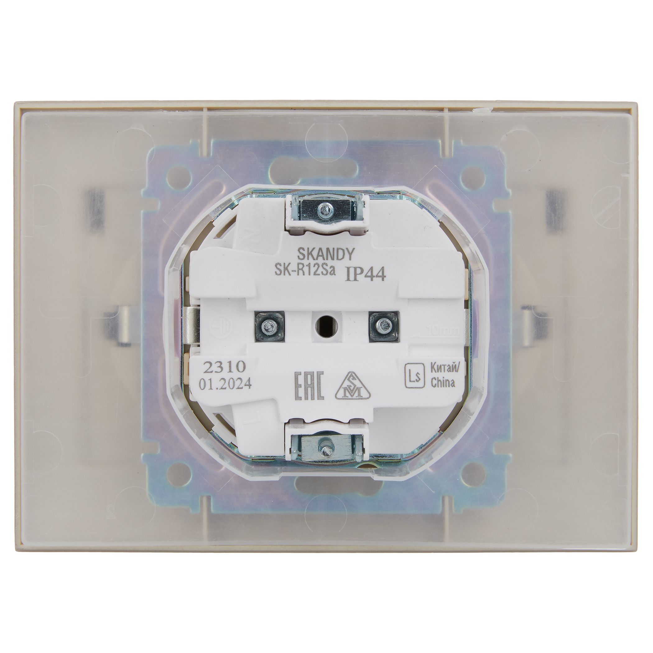 SKANDY Розетка 2 орынды, қақпағы бар 16А жиынтықта IP44 SK-R12Sa құм IEK