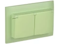             SKANDY Розетка 2 орынды, қақпағы бар 16А жиынтықта IP44 SK-R12G жалбызды IEK    
