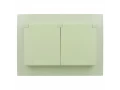             SKANDY Розетка 2 орынды, қақпағы бар 16А жиынтықта IP44 SK-R12G жалбызды IEK    