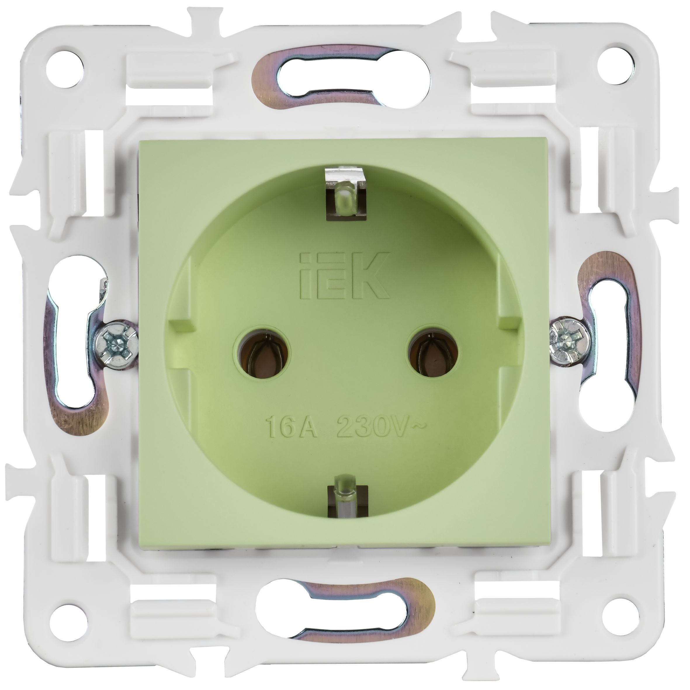 SKANDY Розетка, жерге тұйықталған, қорғаныс пердешелерсіз, 16А SK-R05G жалбызды IEK