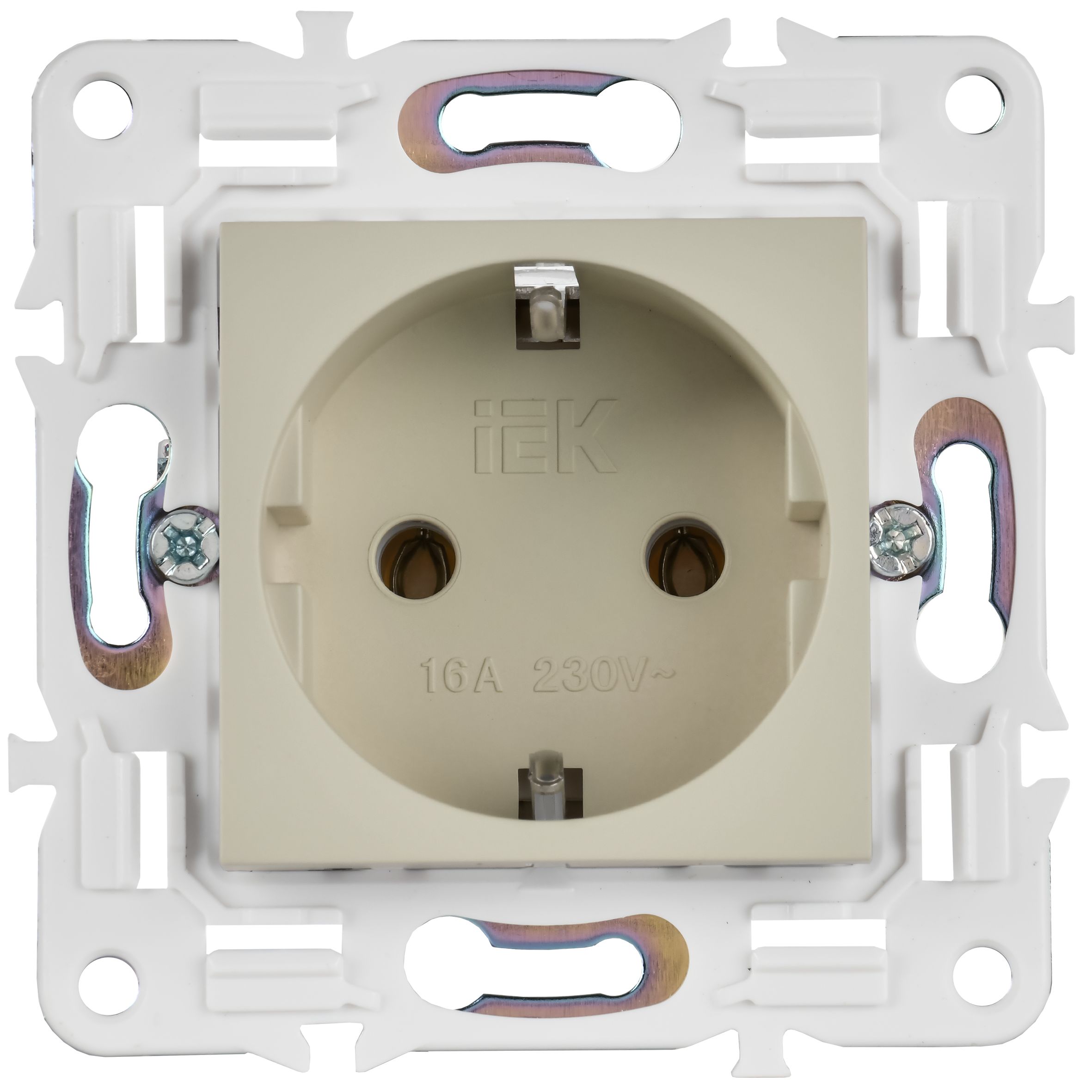 SKANDY Розетка, жерге тұйықталған, қорғаныс пердешелерсіз, 16А SK-R05B сарғыш IEK