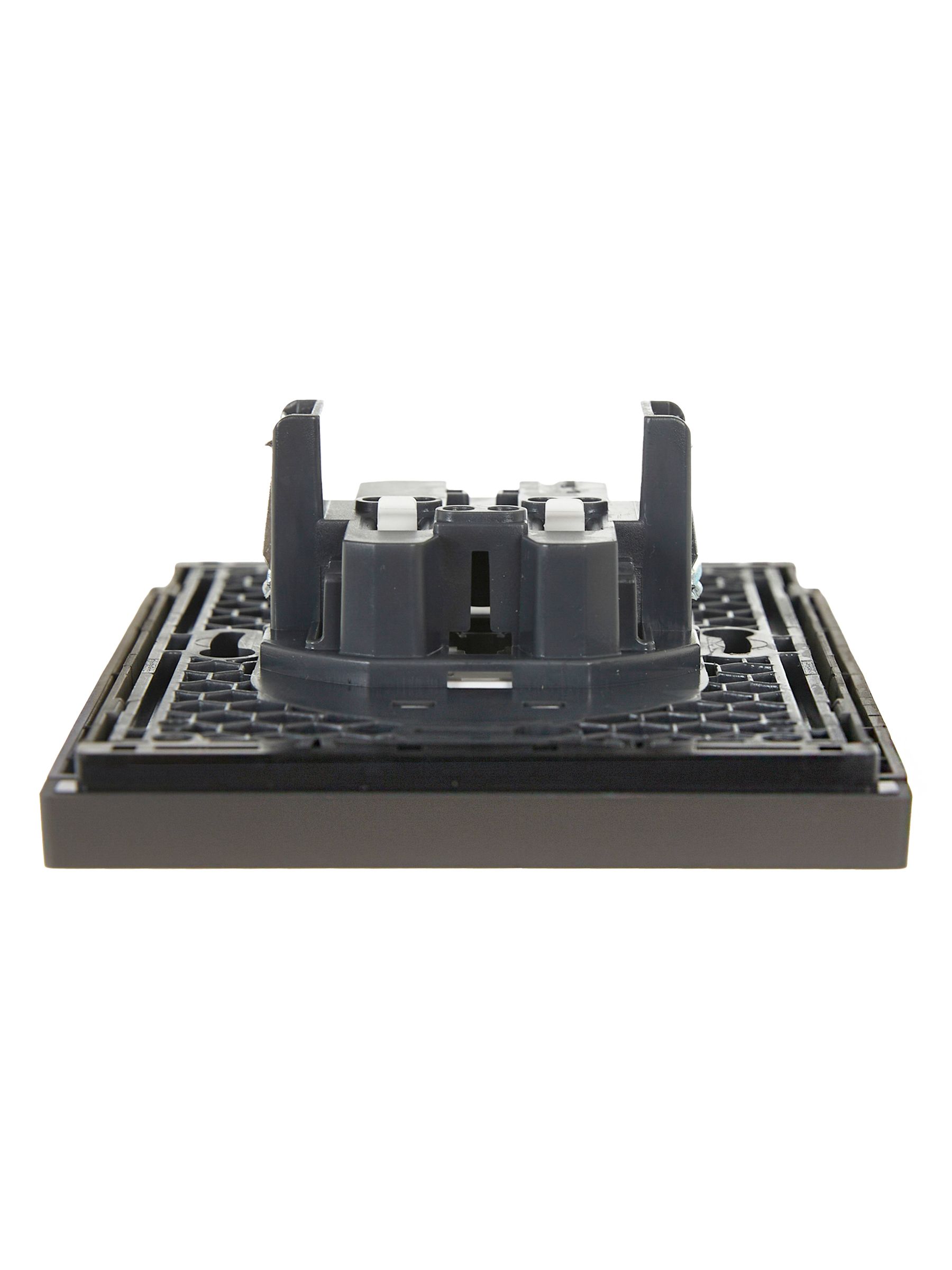 FORTE&PIANO Розетка 2 орынды, жерге тұйықталмаған, қорғаныс пердешелерімен бұрандасыз бекіту 10А FP325 сұр IEK