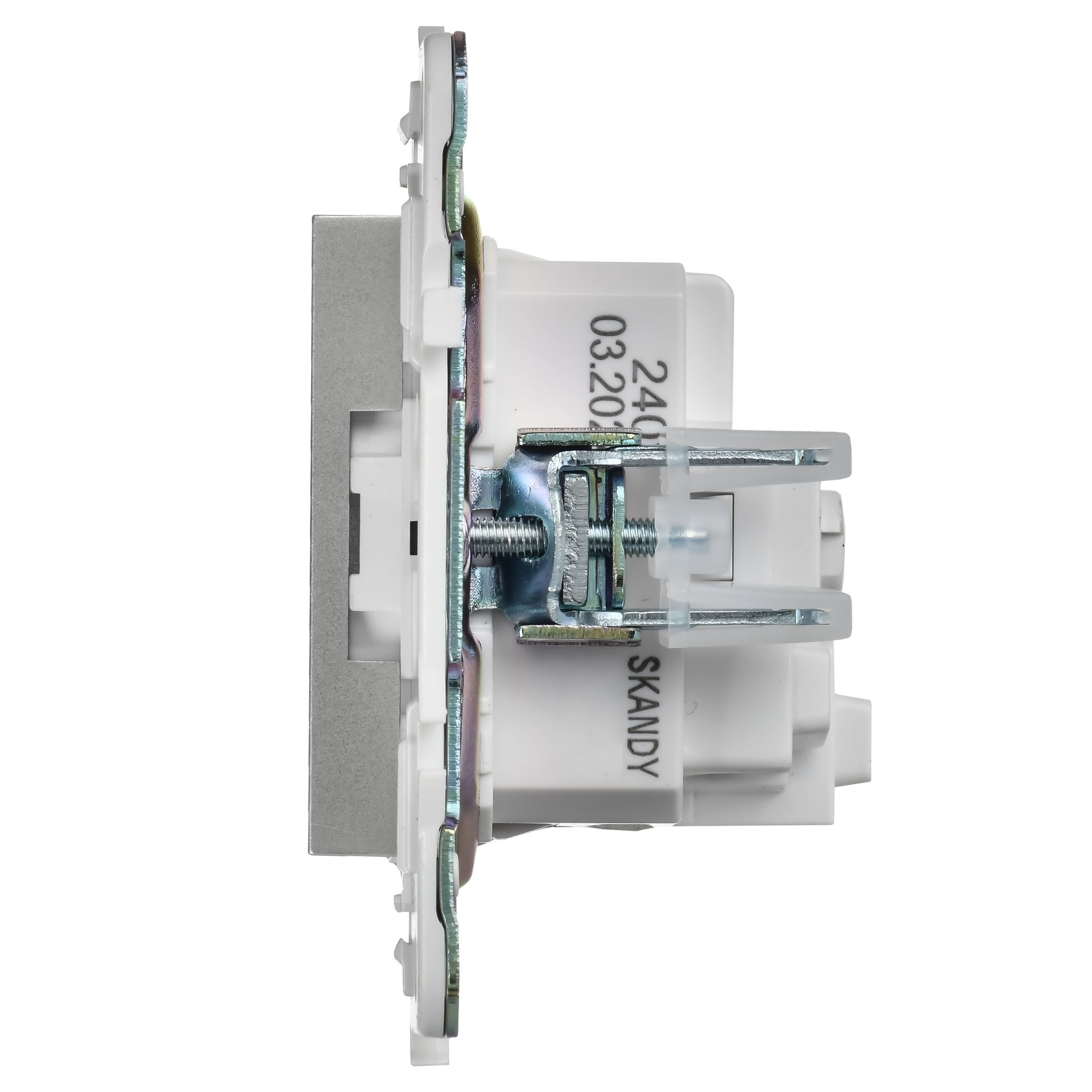 SKANDY Розетка 1 орынды, жерге тұйықталған, қорғаныс пердешелерімен 16А SK-R04S күміс IEK