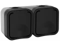             TORS Розетка 2 орынды, көлденең 16А IP55 TS122 графит IEK    