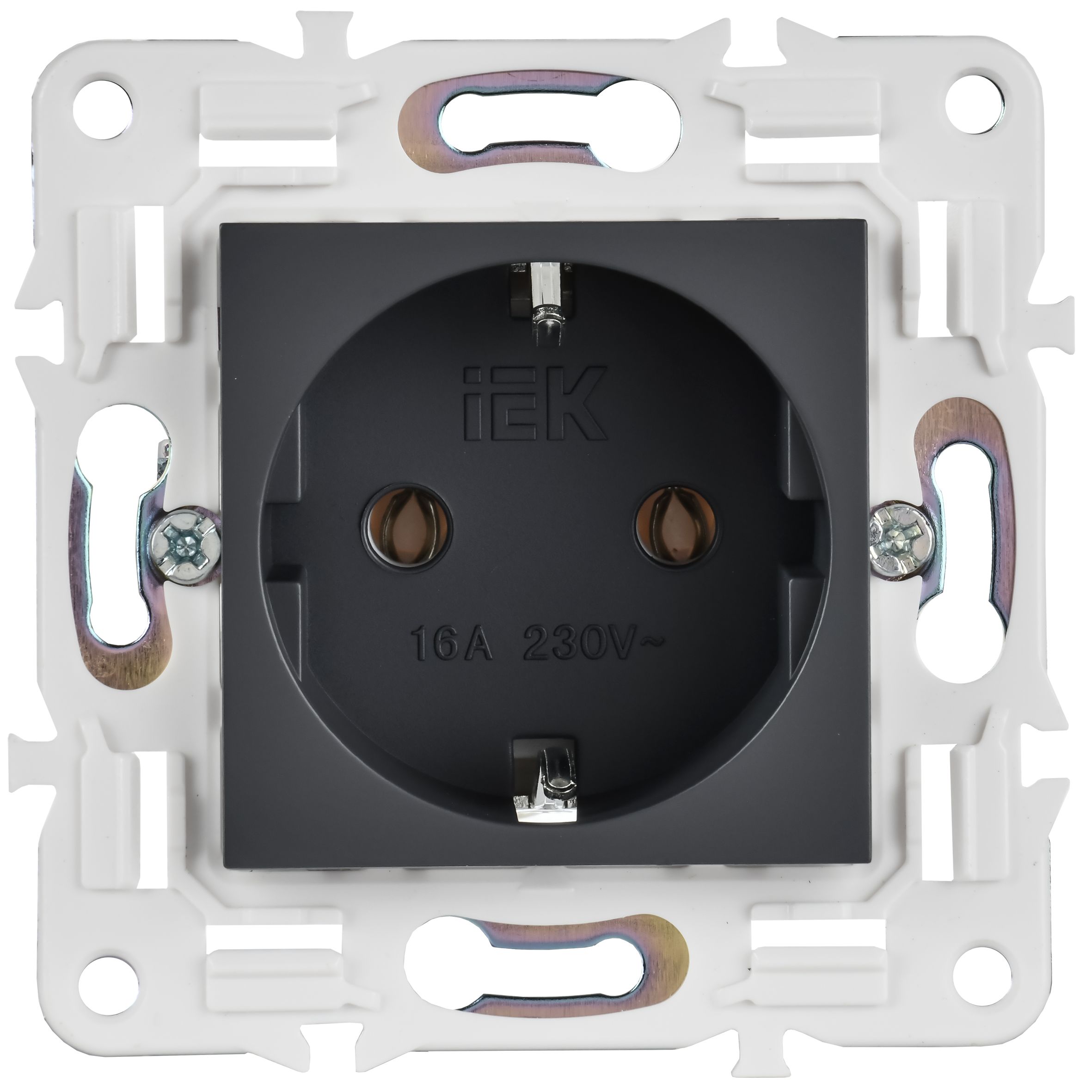 SKANDY Розетка, жерге тұйықталған, қорғаныс пердешелерсіз, 16А SK-R05T титан IEK
