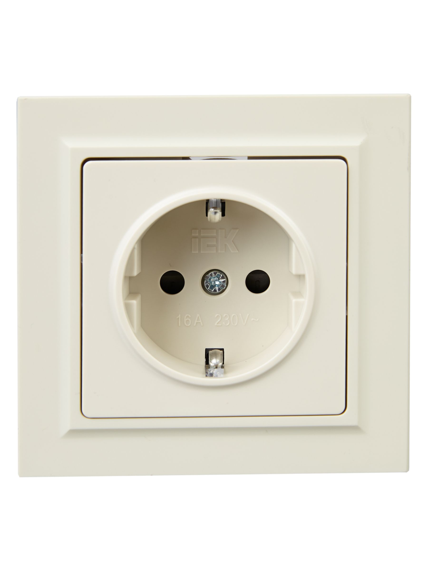 BRITE Розетка, бір пернелі, жерге тұйықталған, пердешелерімен 16А жиынтықта РСР14-1-0-БрКр сарғыш ИЭК