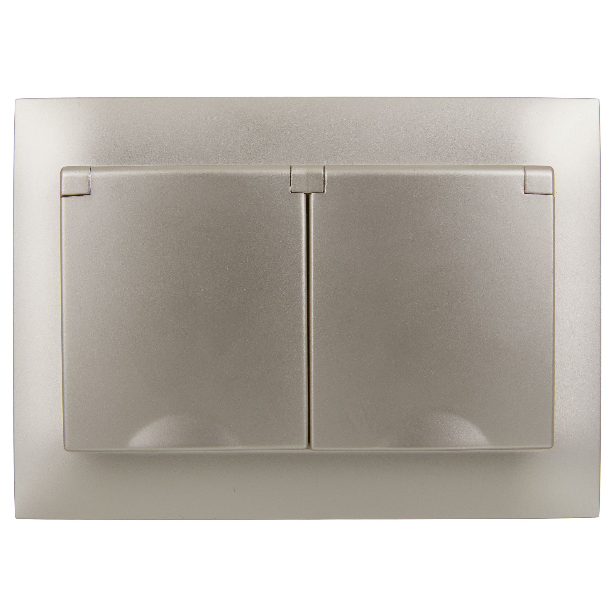             SKANDY Розетка 2 орынды, қақпағы бар 16А жиынтықта IP44 SK-R12Sh шампан IEK    