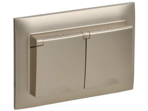 SKANDY Розетка 2-местная и крышкой 16А в сборе IP44 SK-R12Sh шампань IEK