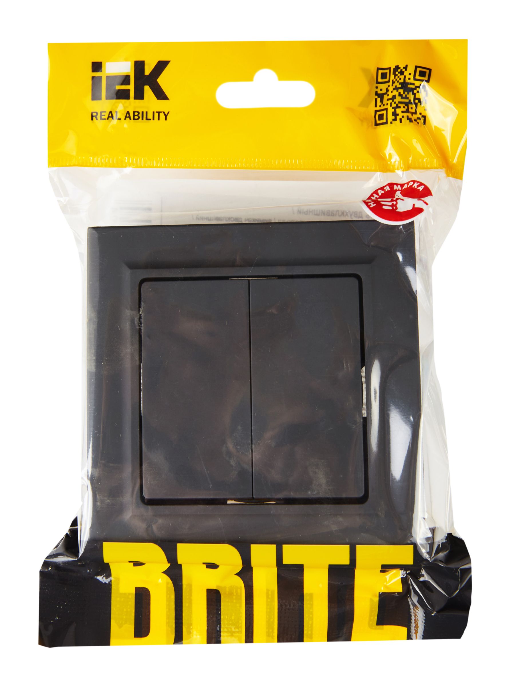             BRITE Ажыратқыш, екі пернелі 10А жиынтықта ВСP10-2-0-БрГ графит ИЭК    