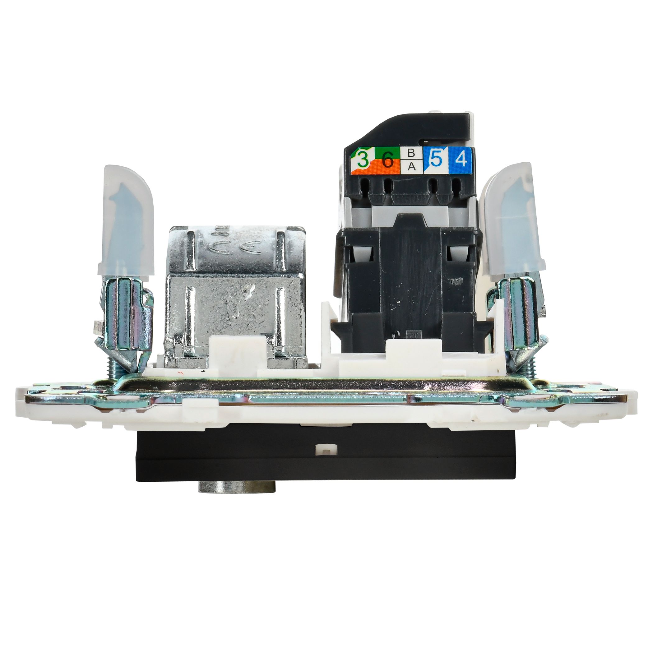 SKANDY 2 ұялы розетка TV+RJ45 5E категориялы SK-A14Bl қара IEK