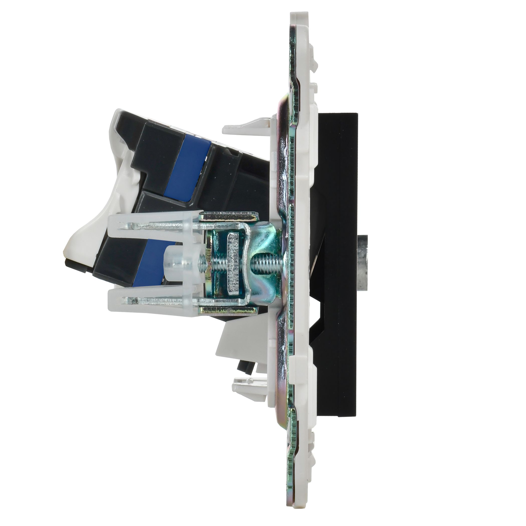 SKANDY 2 ұялы розетка TV+RJ45 6 категориялы SK-A15Bl қара IEK