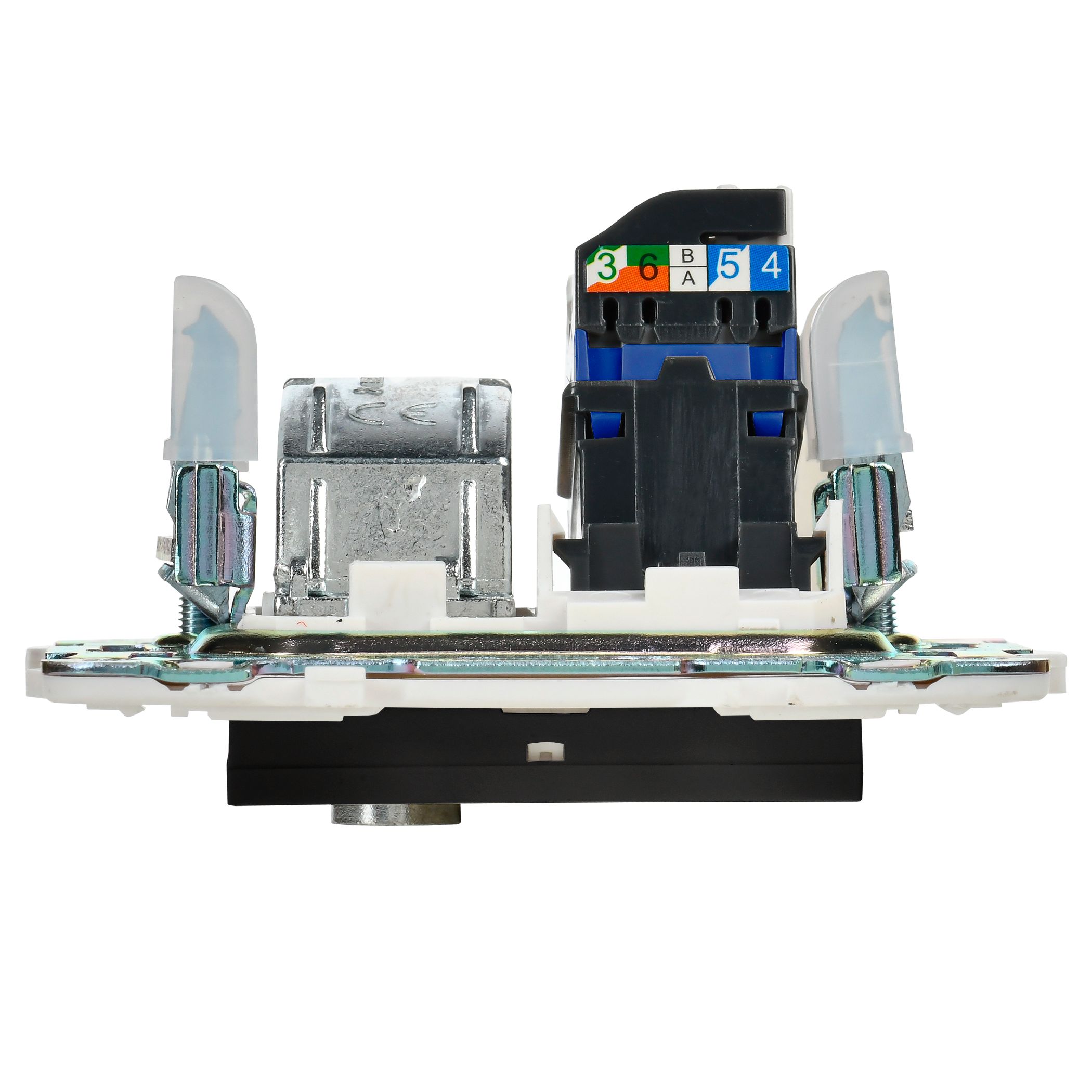 SKANDY 2 ұялы розетка TV+RJ45 6 категориялы SK-A15Bl қара IEK