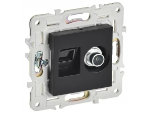 SKANDY Розетка двойная TV+RJ45 кат.6 SK-A15Bl черный IEK