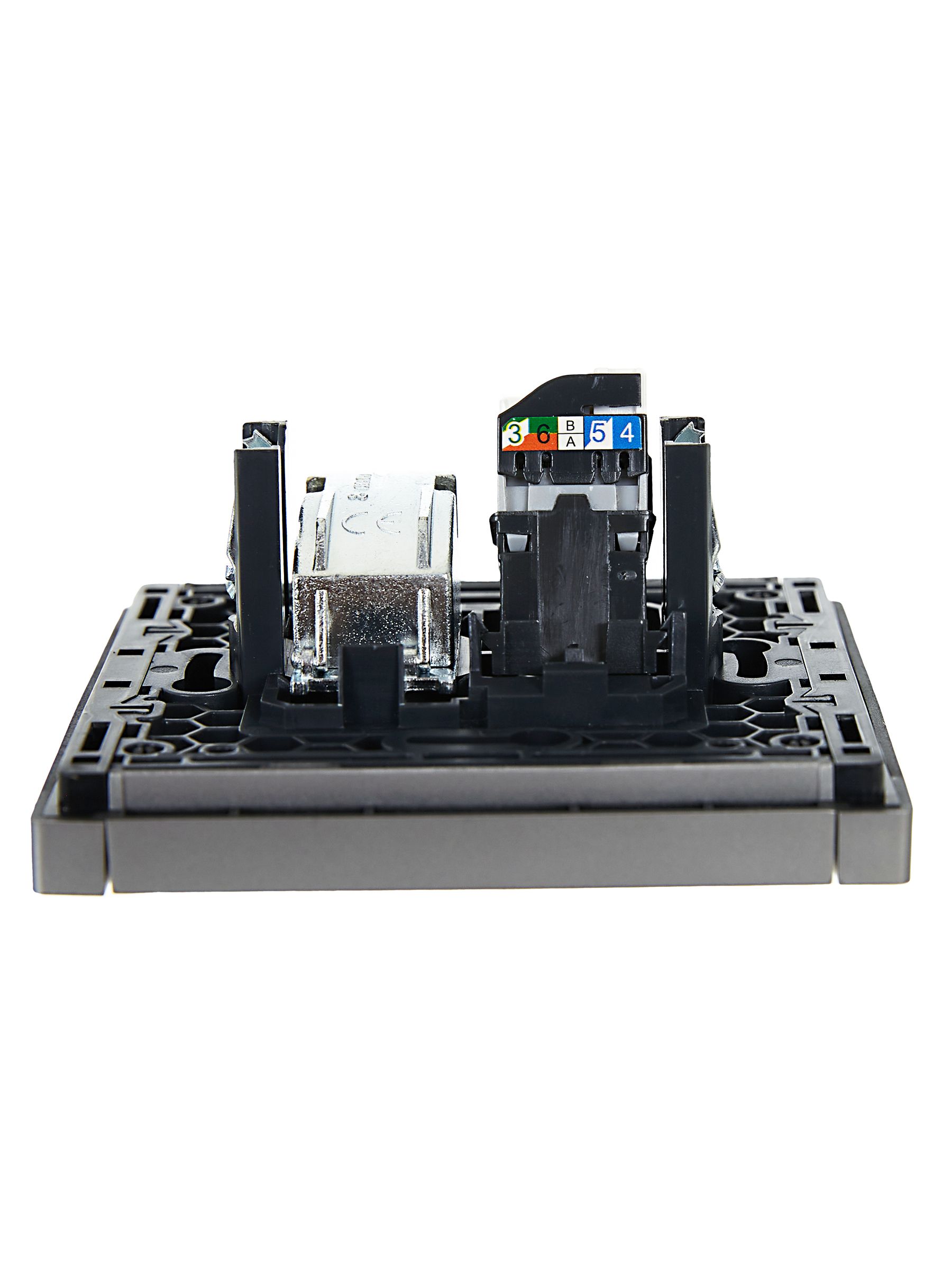 FORTE&PIANO 2 ұялы розетка TV+RJ45 категориялы 5E FP536 болат IEK