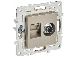SKANDY Розетка двойная TV+RJ45 кат.5E SK-A14Sh шампань IEK