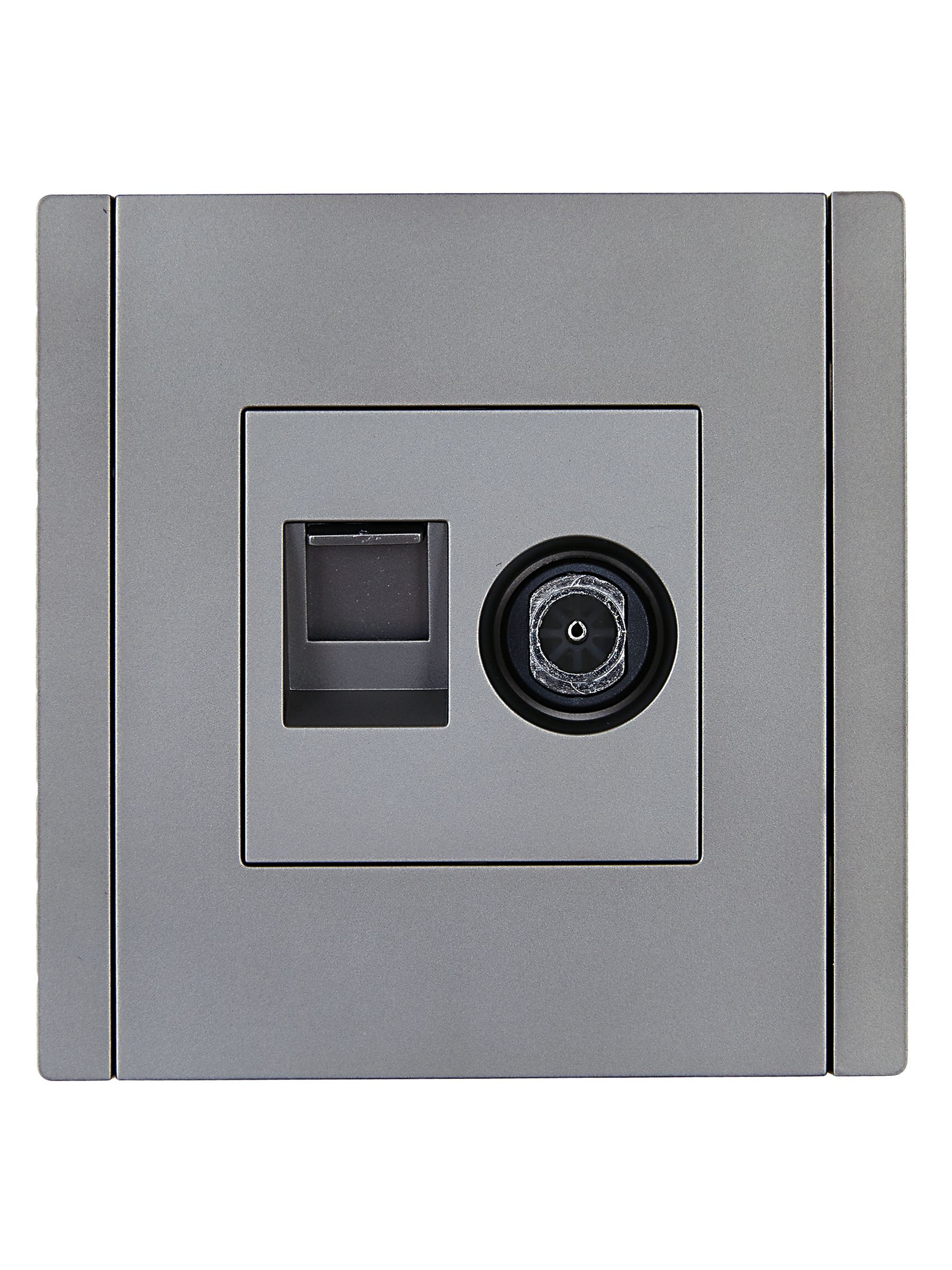 FORTE&PIANO 2 ұялы розетка TV+RJ45 6 категориялы FP537 болат IEK