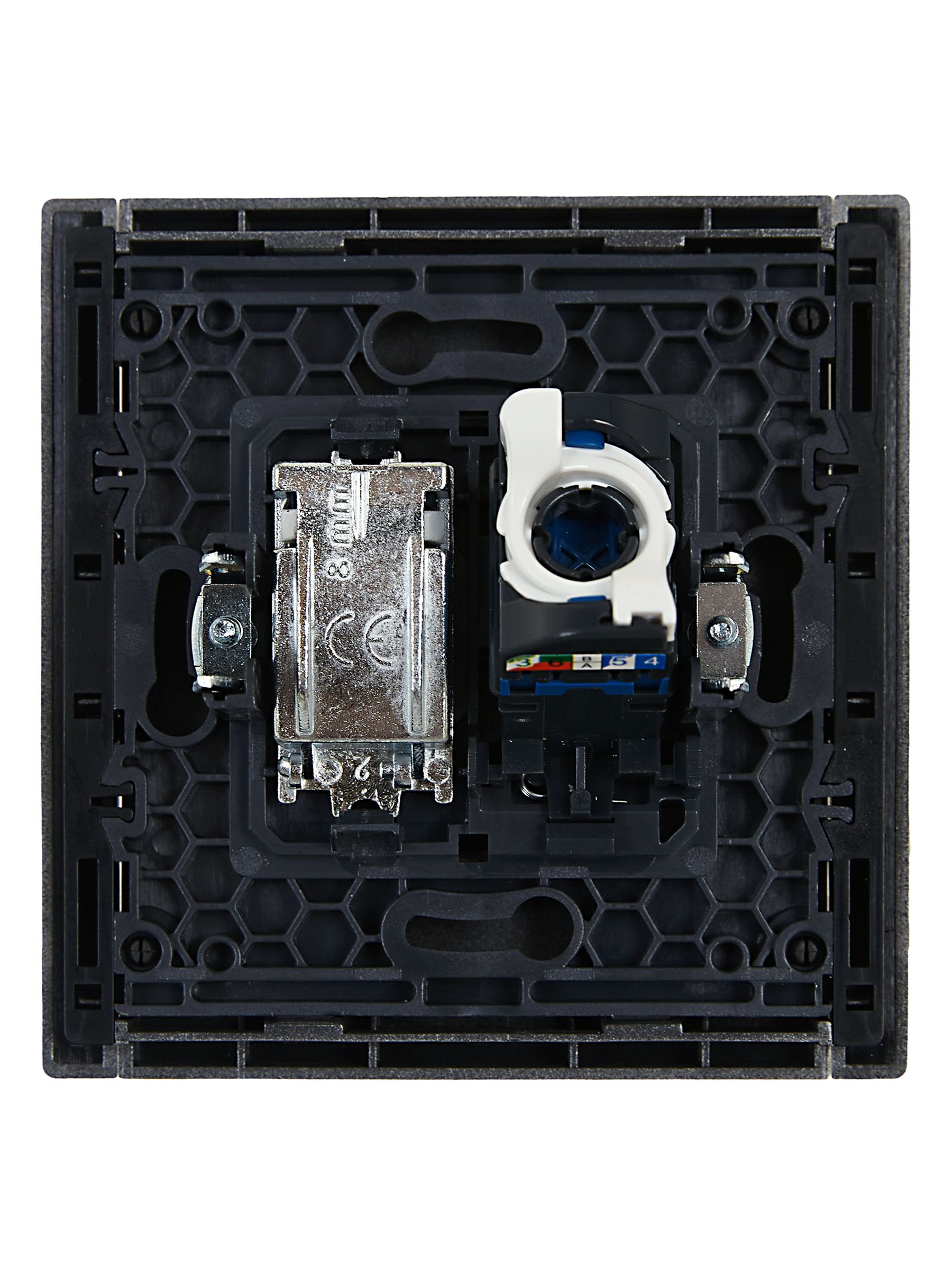 FORTE&PIANO 2 ұялы розетка TV+RJ45 6 категориялы FP537 болат IEK