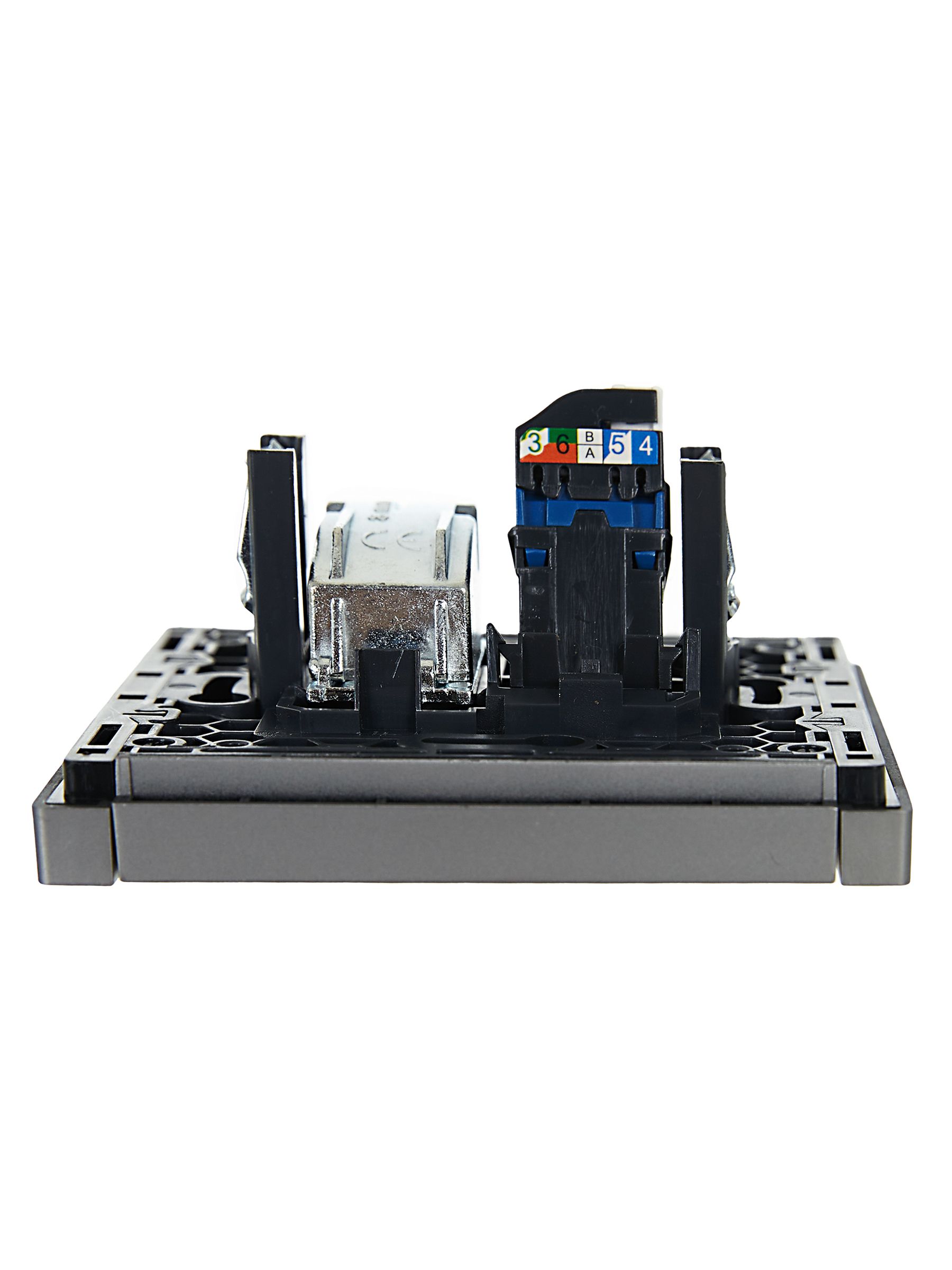 FORTE&PIANO 2 ұялы розетка TV+RJ45 6 категориялы FP537 болат IEK