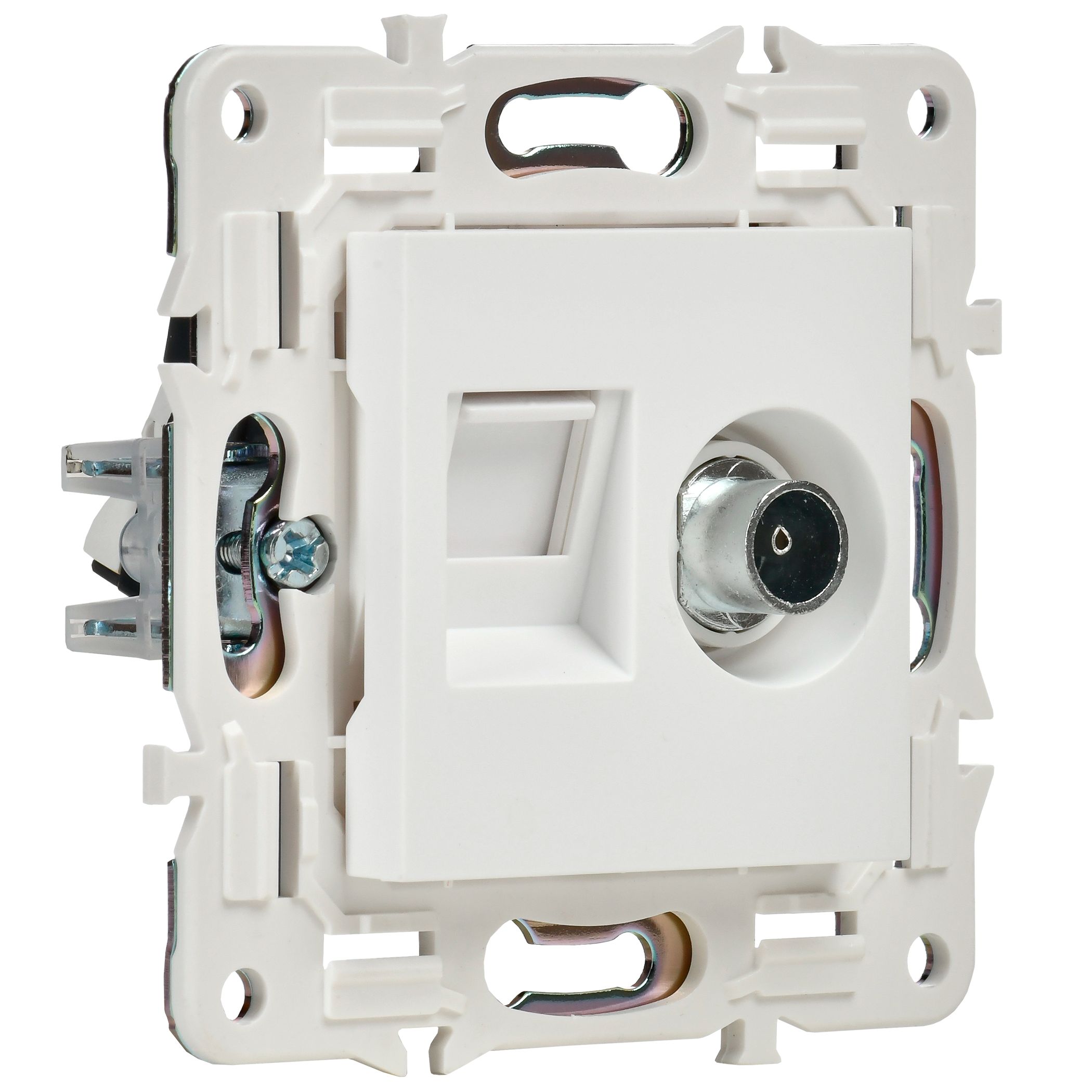 SKANDY 2 ұялы розетка TV+RJ45 5E категориялы SK-A14W арктикалық ақ IEK