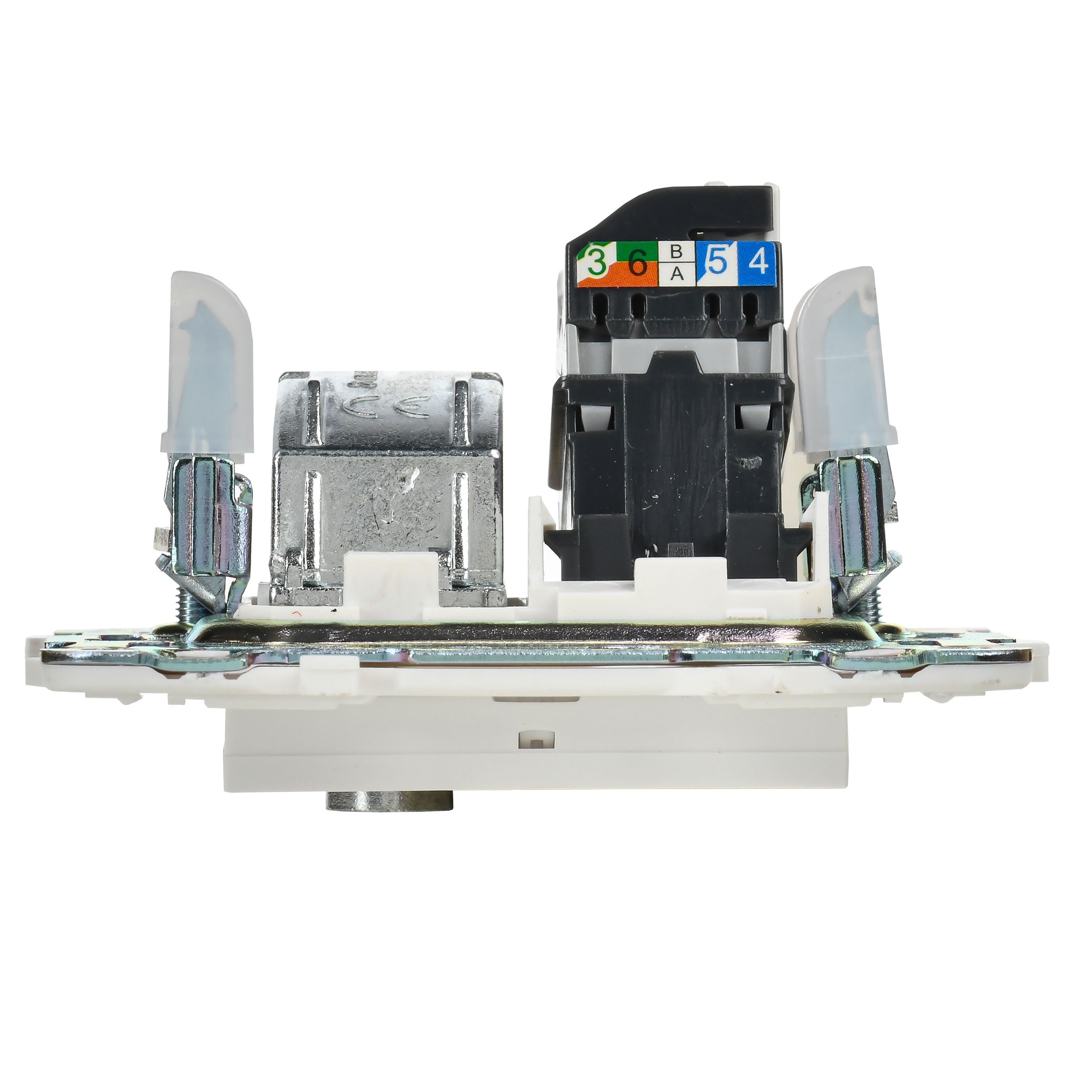 SKANDY 2 ұялы розетка TV+RJ45 5E категориялы SK-A14W арктикалық ақ IEK