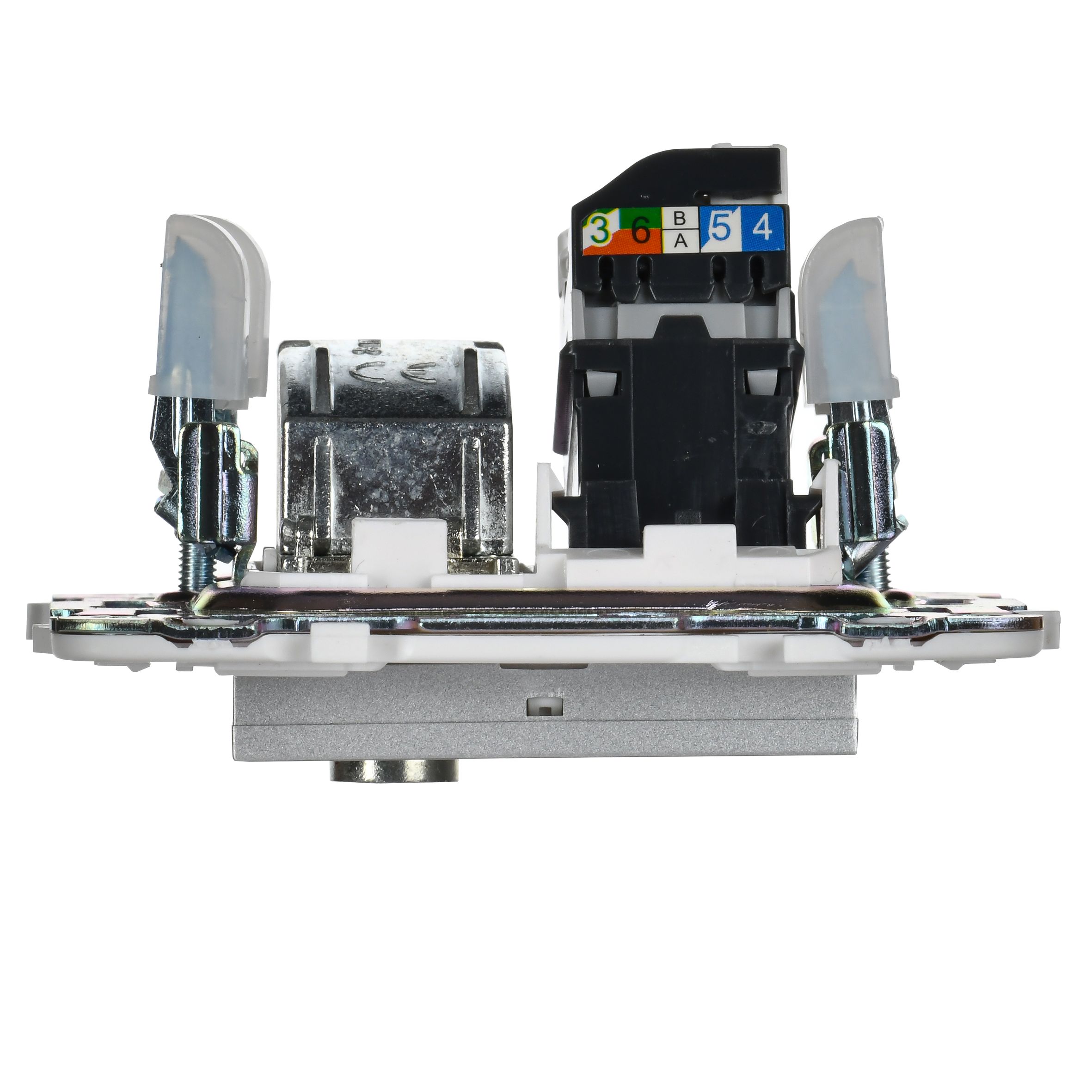             SKANDY 2 ұялы розетка TV+RJ45 5E категориялы SK-A14S күміс IEK    