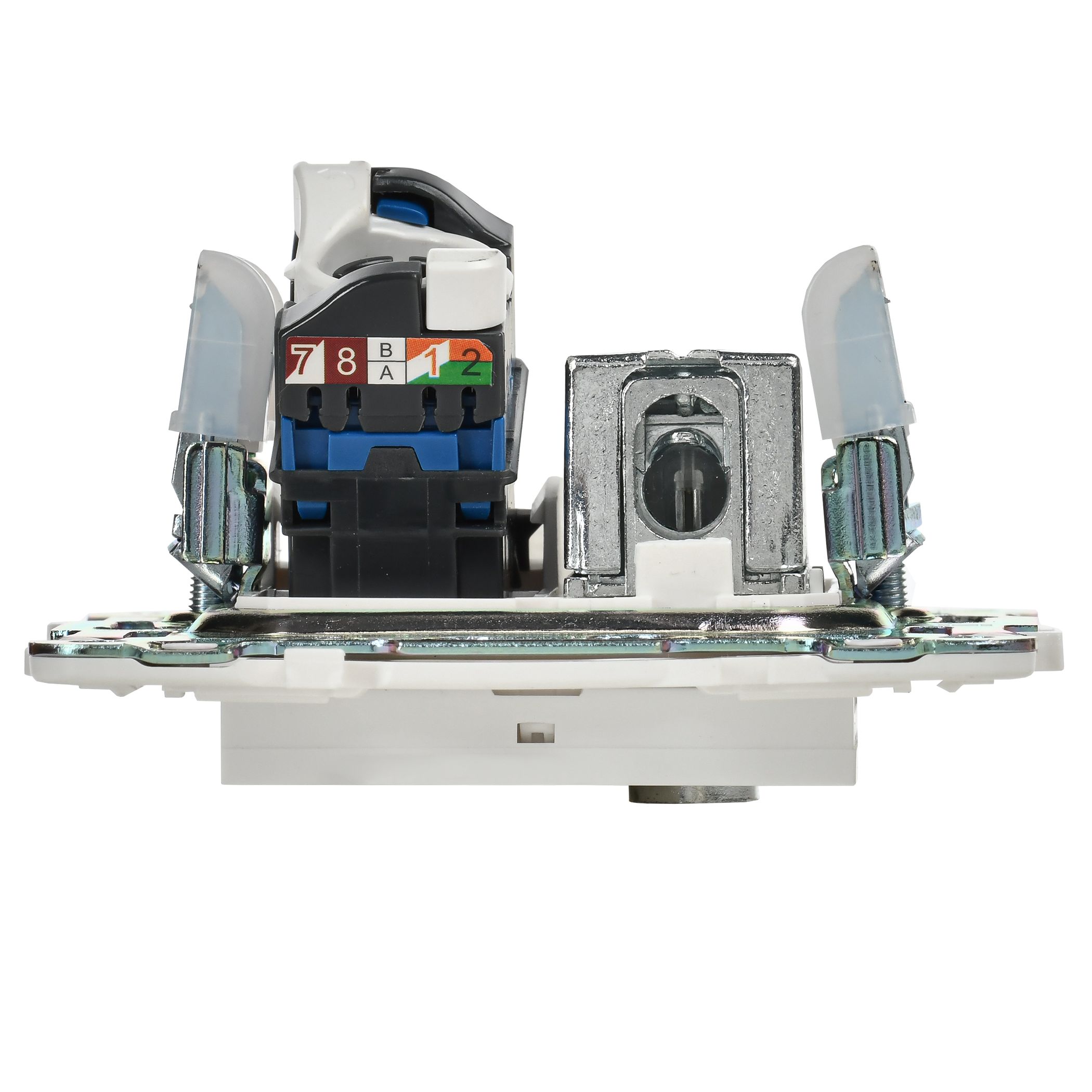 SKANDY 2 ұялы розетка TV+RJ45 6 категориялы SK-A15W арктикалық ақ IEK