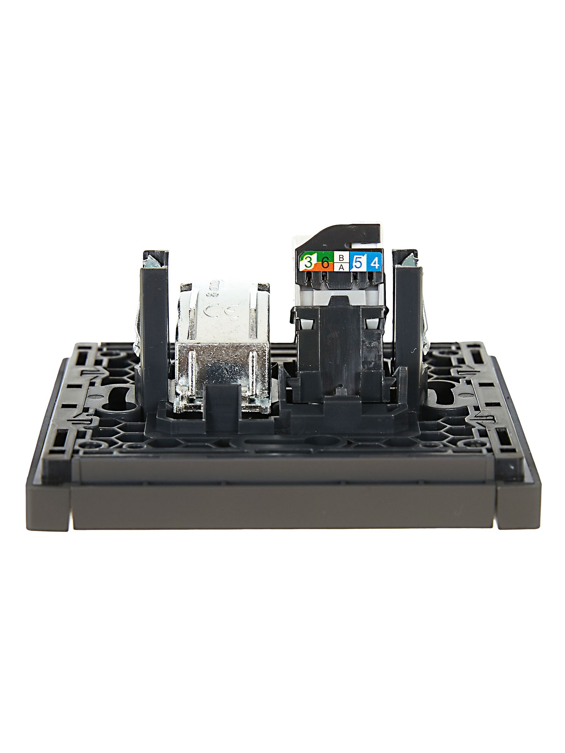 FORTE&PIANO 2 ұялы розетка TV+RJ45 категориялы 5E FP336 сұр IEK