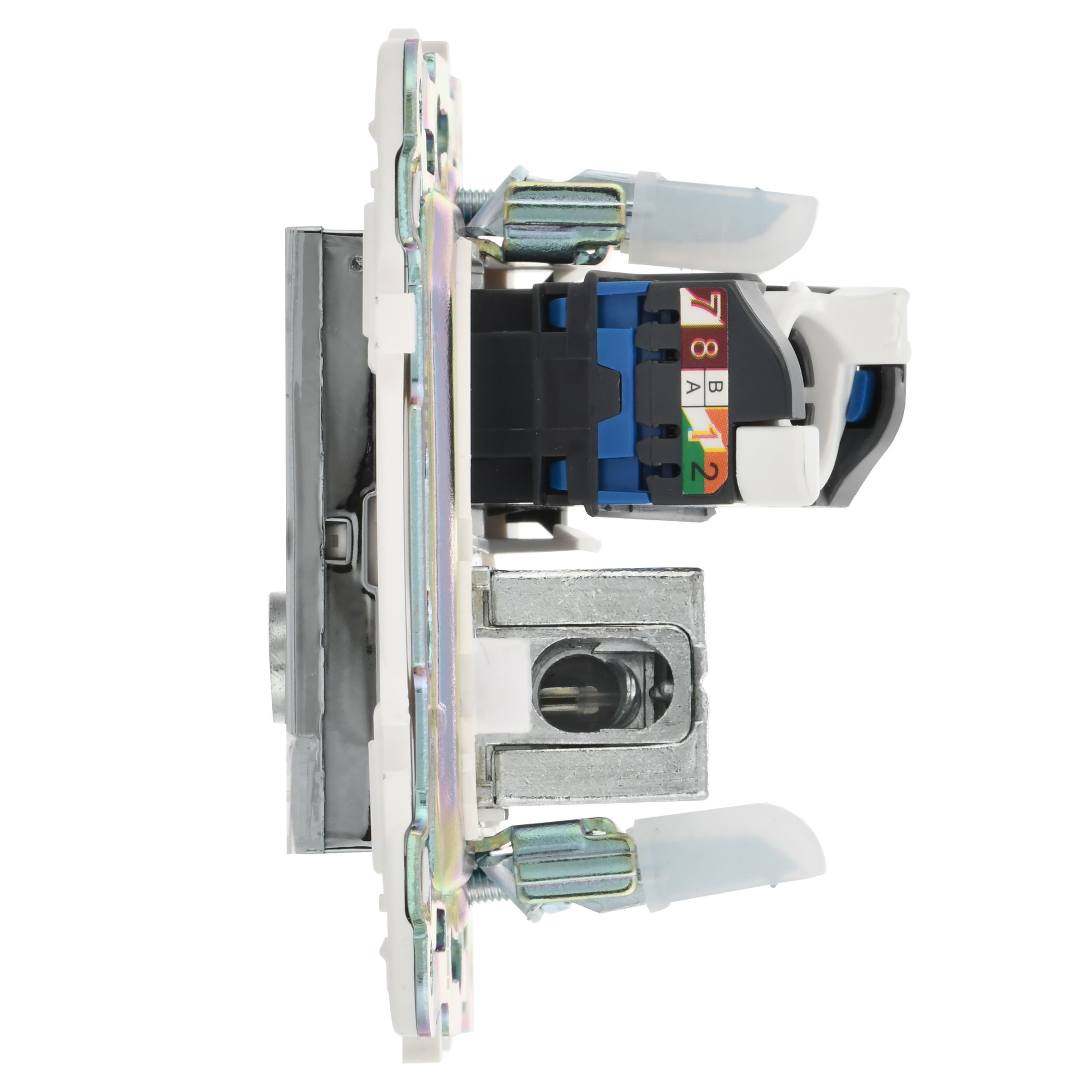 SKANDY 2 ұялы розетка TV+RJ45 5E категориялы SK-A14N металл никель IEK