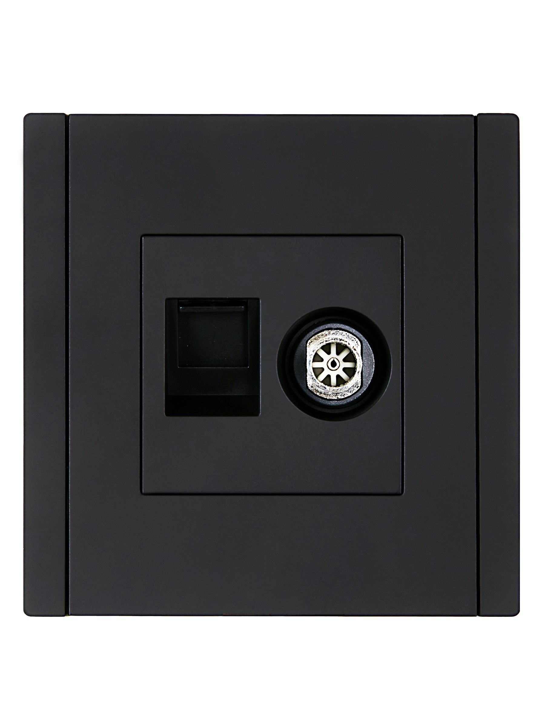 FORTE&PIANO 2 ұялы розетка TV+RJ45 6 категориялы FP137 қара ИЭК