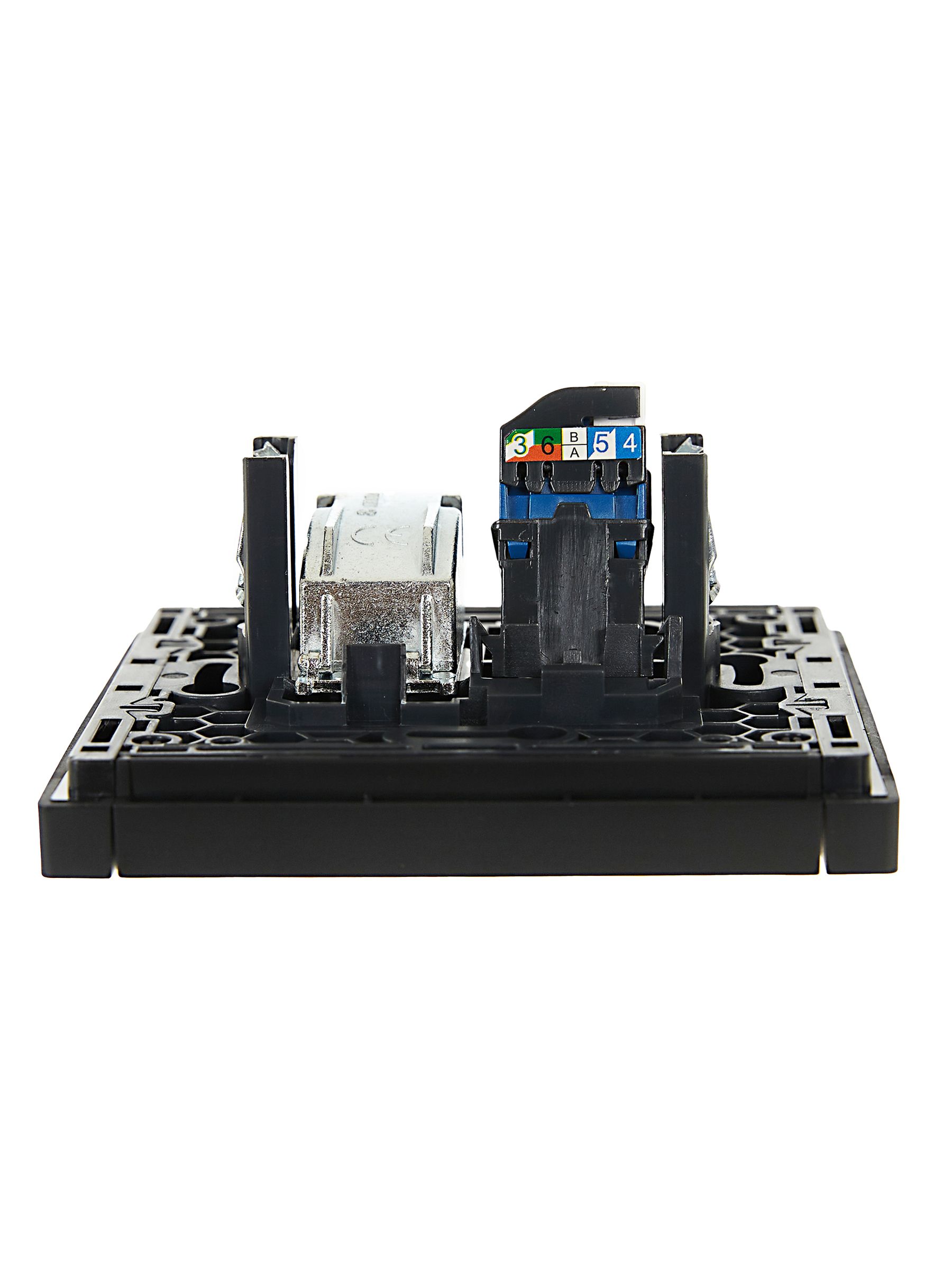 FORTE&PIANO 2 ұялы розетка TV+RJ45 6 категориялы FP137 қара ИЭК