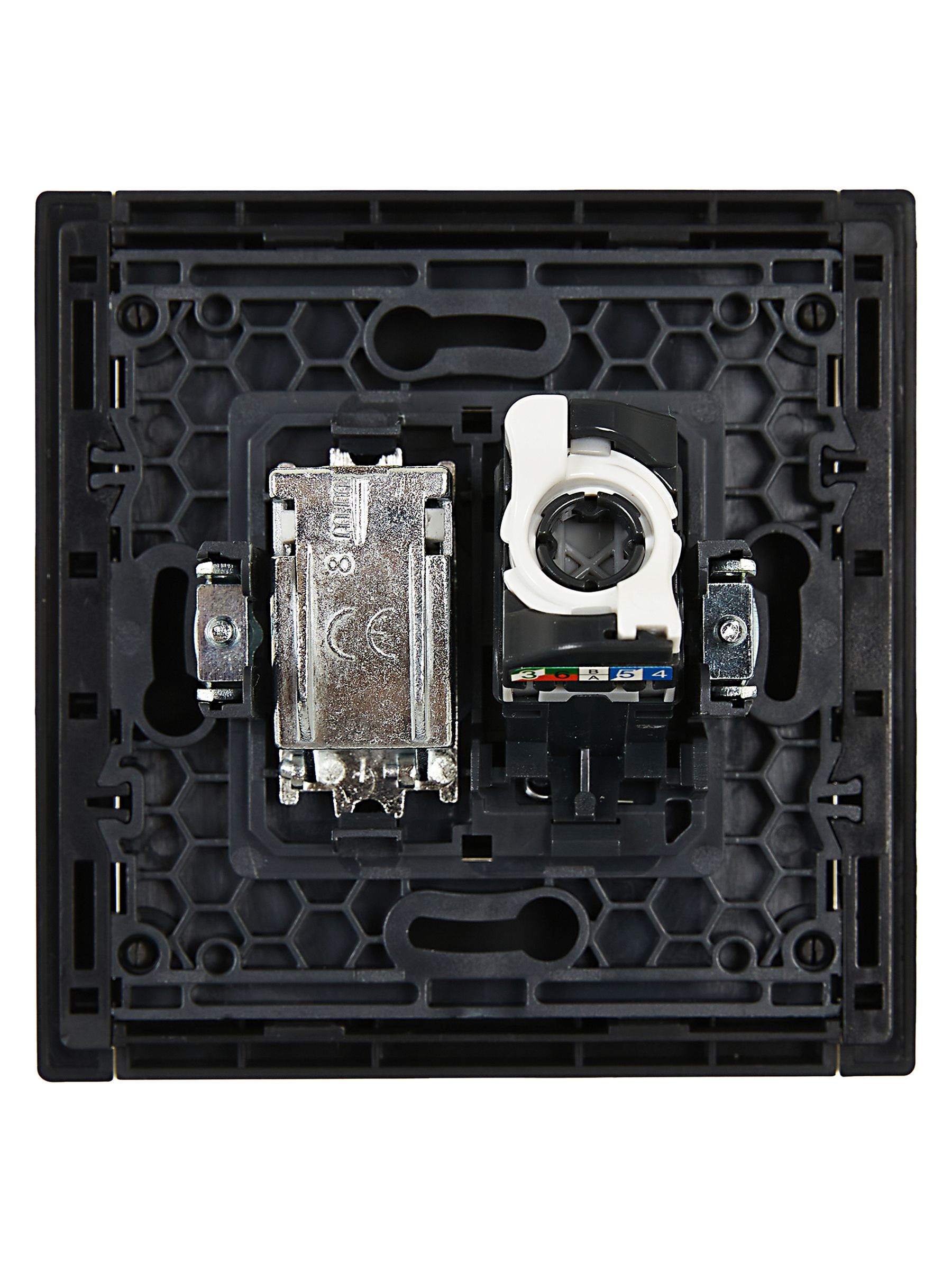 FORTE&PIANO 2 ұялы розетка TV+RJ45 категориялы 5E FP136 қара ИЭК