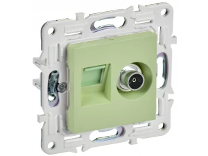 SKANDY Розетка двойная TV+RJ45 кат.5E SK-A14G мятный IEK