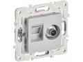             SKANDY 2 ұялы розетка TV+RJ45 6 категориялы SK-A15S күміс IEK    