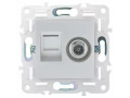             SKANDY 2 ұялы розетка TV+RJ45 6 категориялы SK-A15S күміс IEK    
