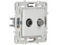             SKANDY 2 ұялы розетка TV+SAT SK-A13W арктикалық ақ IEK    
