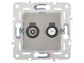 SKANDY 2 ұялы розетка TV+SAT SK-A13N металл никель IEK