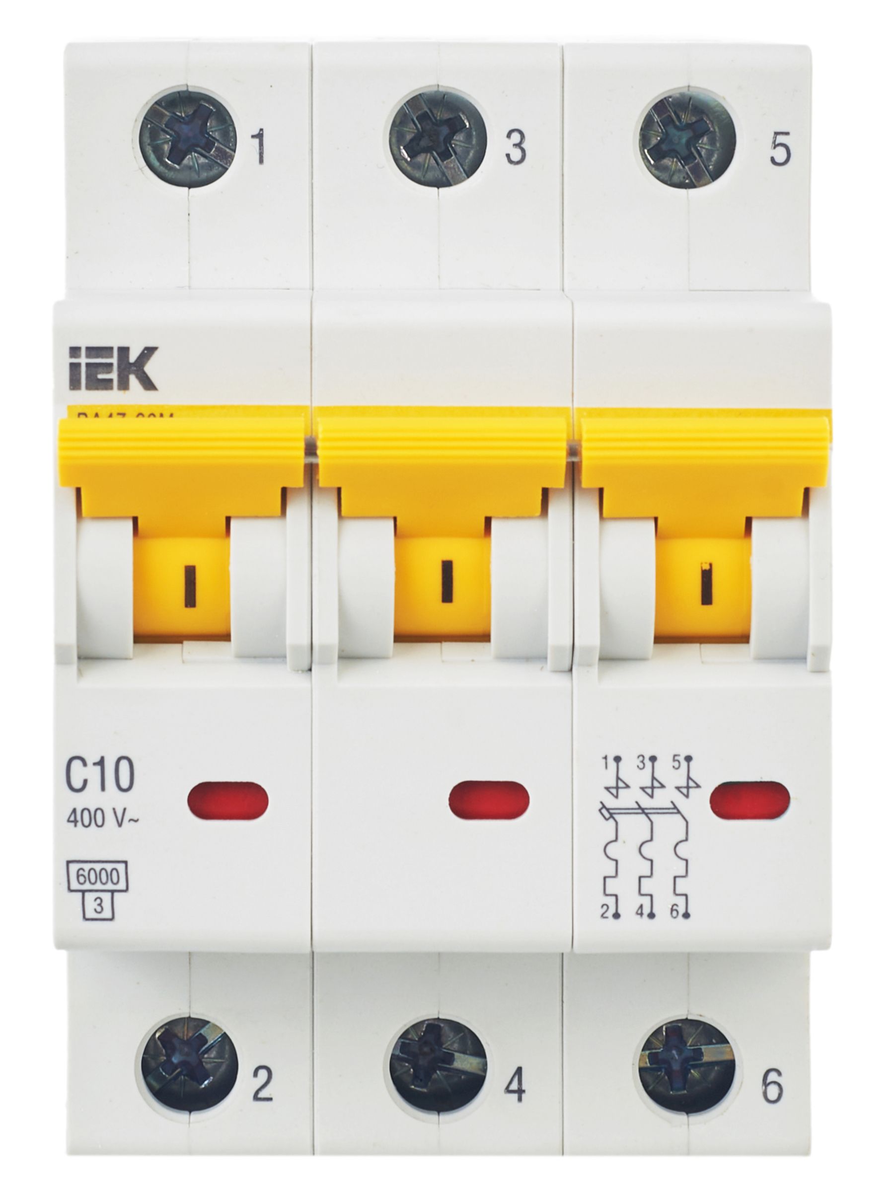             Автоматтық ажыратқыш 3Р ВА47-60M 10А 6кА C ИЭК    