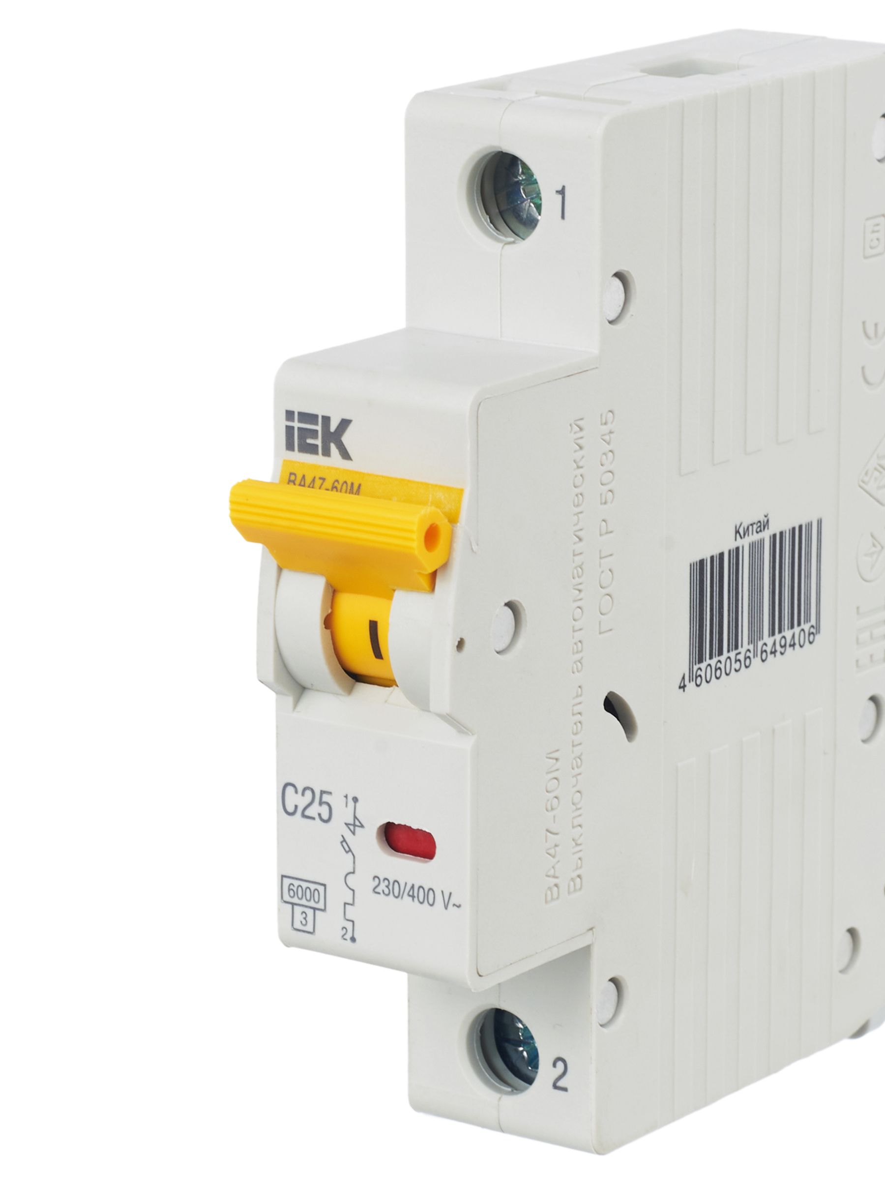             Автоматтық ажыратқыш 1Р ВА 47-60М 25А 6кА С ИЭК    