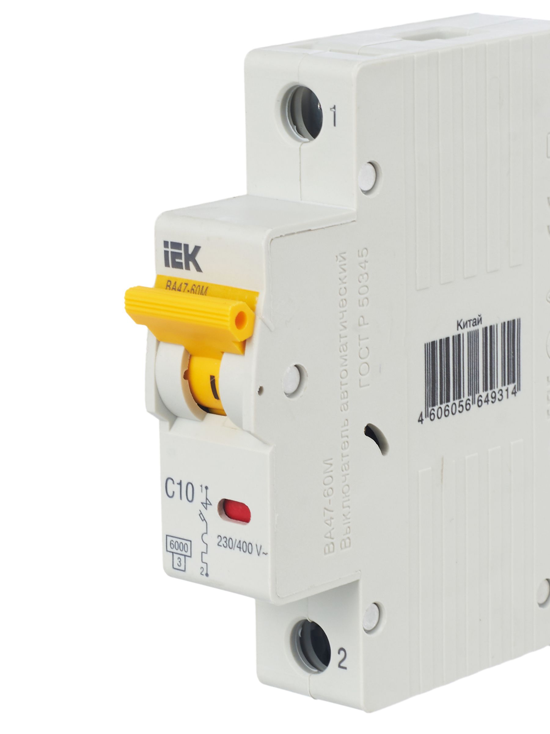             Автоматтық ажыратқыш 1Р ВА 47-60М 10 А 6 кА  х-ка C ИЭК    