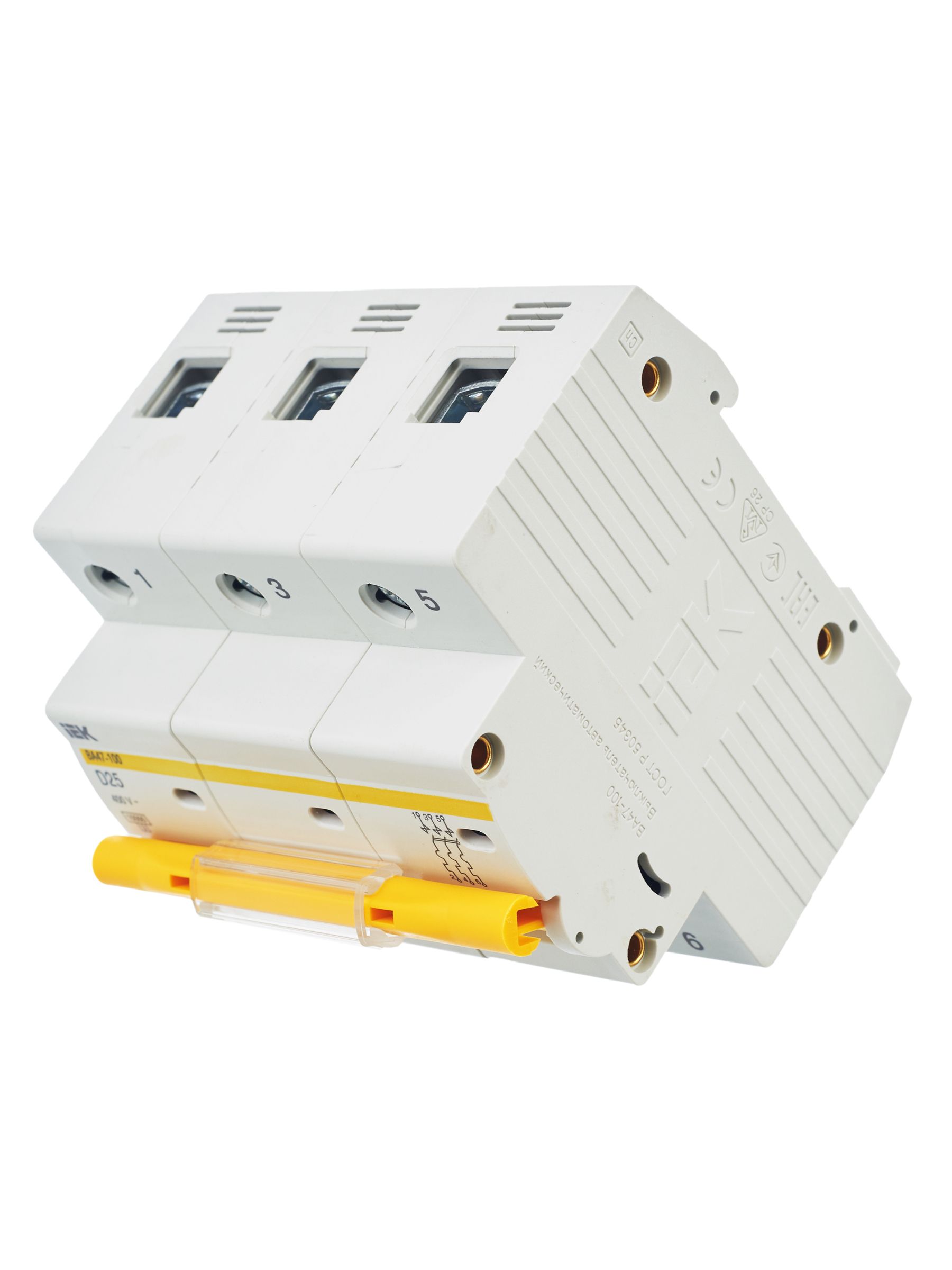             Автоматтық ажыратқыш 3P ВА 47-100 25А 10кА D сипаттама ИЭК    