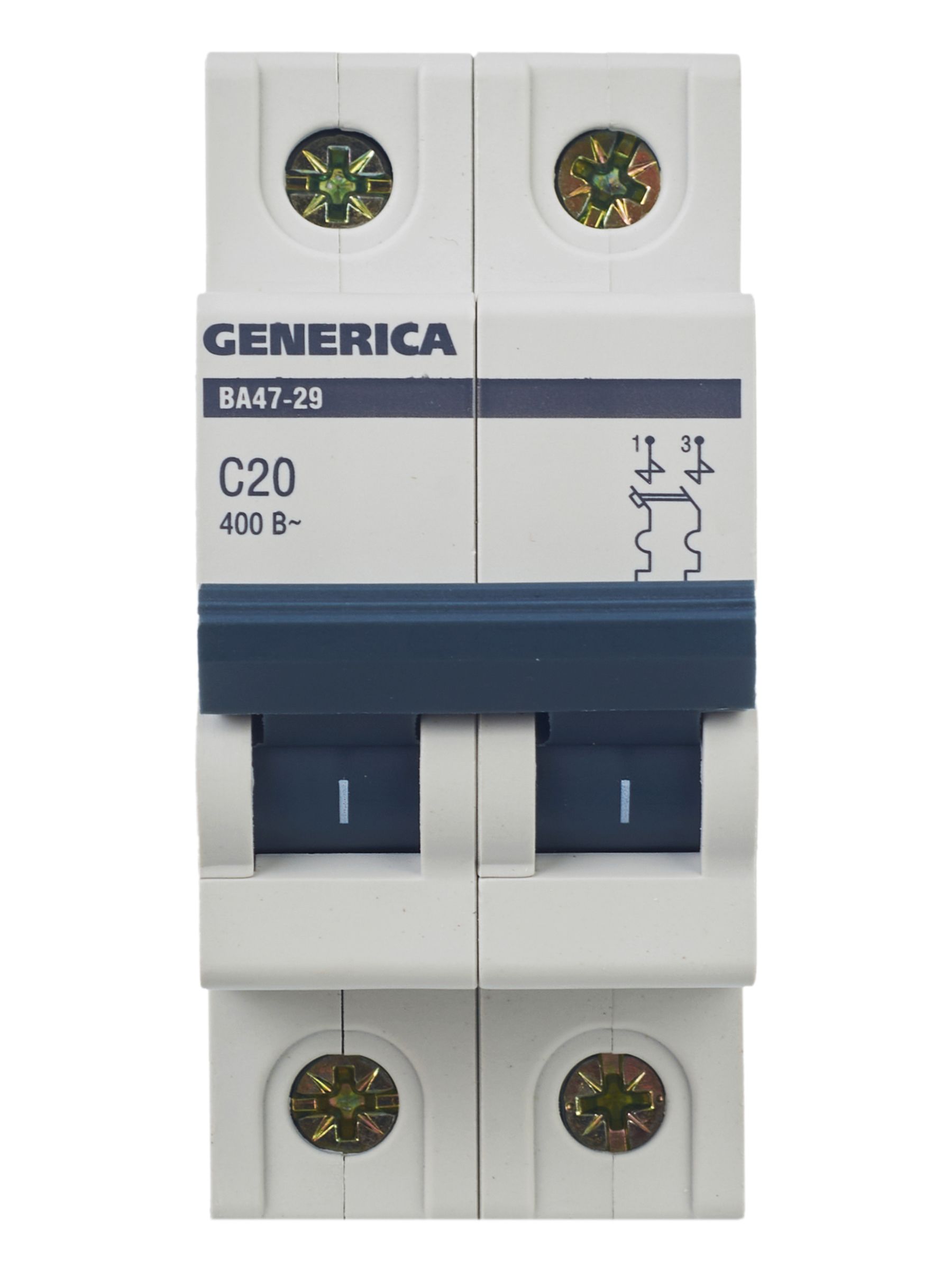             Автоматтық ажыратқыш 2Р ВА 47-29 20 А 4,5кА С сипаттама GENERICA ИЭК    