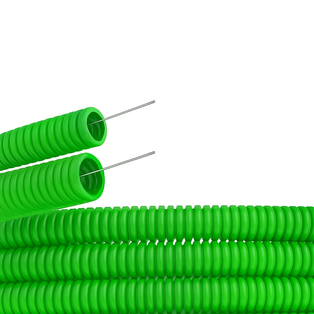             Гофрленген құбыр ПВХ икемді,  жеңіл d20мм тарту, жасыл (қаптама 100м) DKC 91920G    
