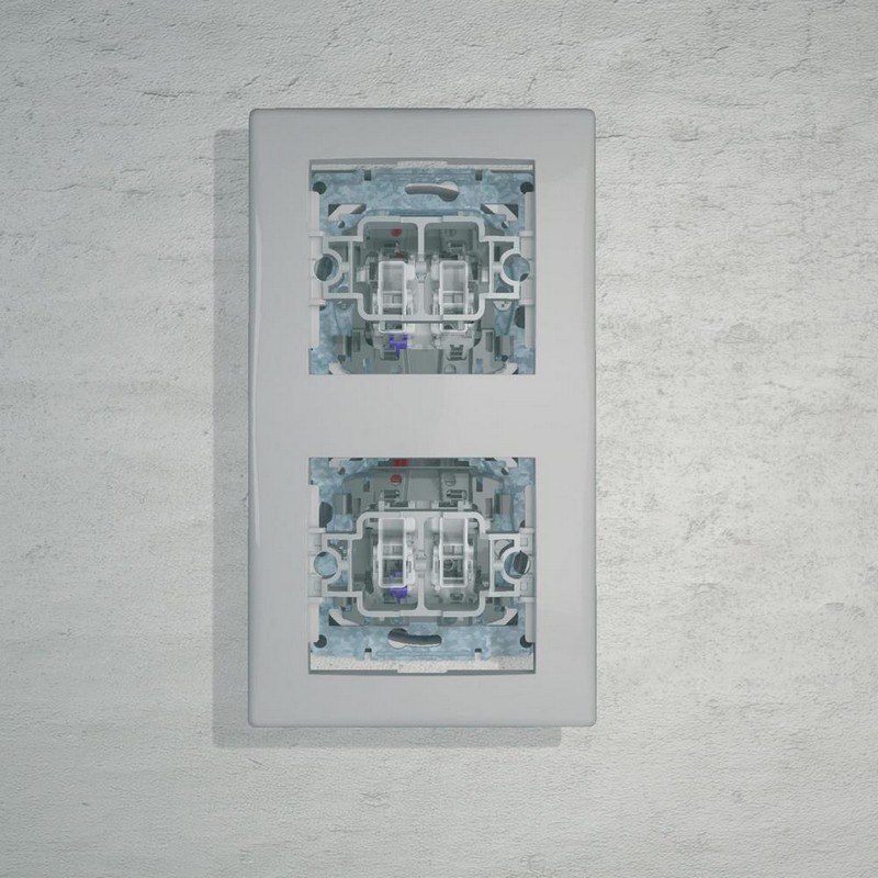             Көк көмескі жарығы бар 2 бағытты  ажыратып-қосқыш 10А, ақ SDN1500121    