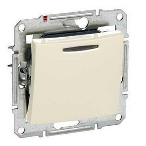             Көк көмескі жарығы бар 2 бағытты  ажыратып-қосқыш 10А ақшыл SDN1500147    