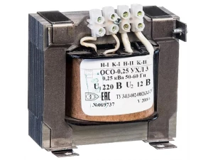ОСО-0,25 УХЛ3 220/12, IP00, трансформатор