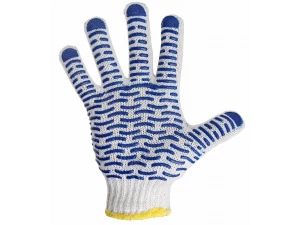 Перчатки х/б с покрытием ПВХ Волна, 10 класс вязки, 5 нитей, 55-56 г 09-0214