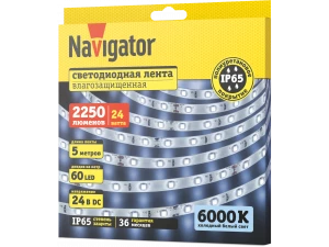 Лента СД NLS-2835CW60-4,8-IP65-24V 5м 95 300 Navigator
