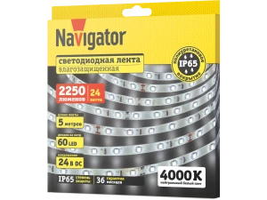 Лента СД NLS-2835W60-4.8-IP65-24V 5м 95 306 Navigator