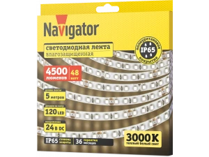 Лента СД NLS-2835WW120-9.6-IP65-24V 5м 95 308 Navigator