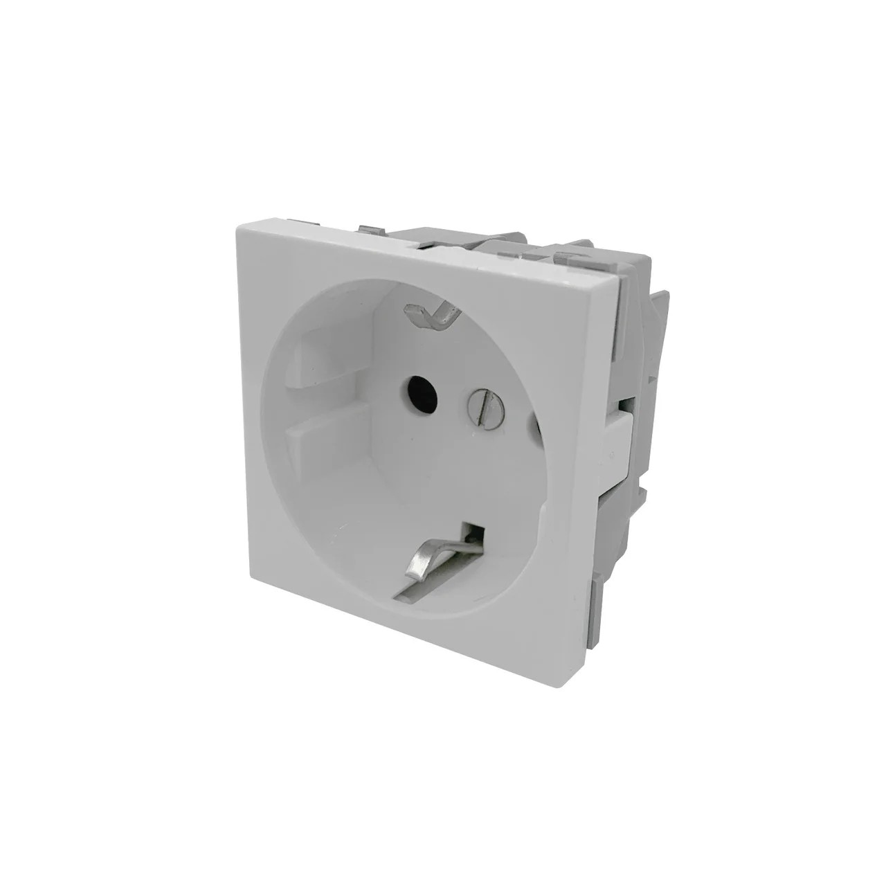             Розетка 1 ұялы 0° жерлендірумен, 250 В, 16A 45*45, ақ Shelbi SS45-Z-W    